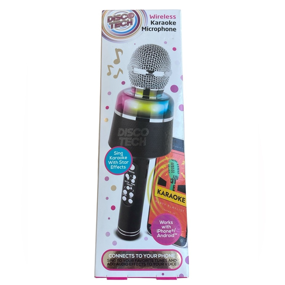 Disco Tech Wireless Karaoke Microphone with light effects.